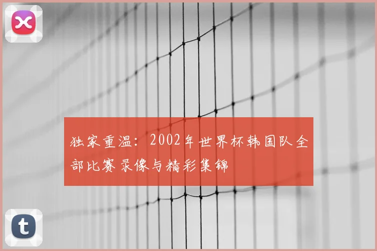 独家重温：2002年世界杯韩国队全部比赛录像与精彩集锦